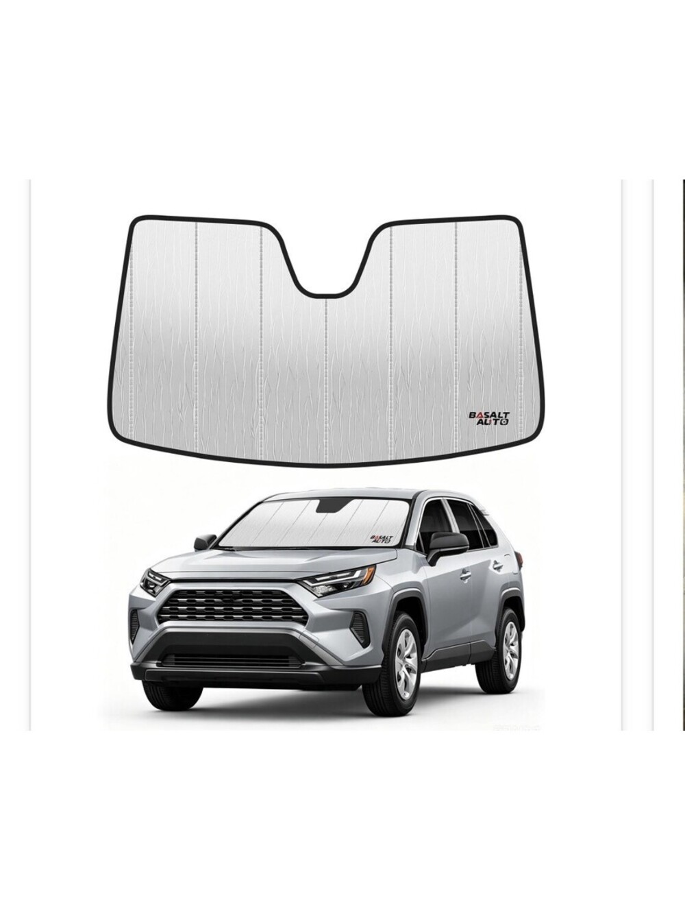 BasaltAuto Toyota RAV4 Windshield Sun Shade 2019-2025 Foldable Visor Protector